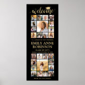 Printable Abschluss Welcome Collage Black & Gold Poster (Vorne)