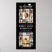 Printable Abschluss Welcome Foto Collage Black Poster (Vorne)