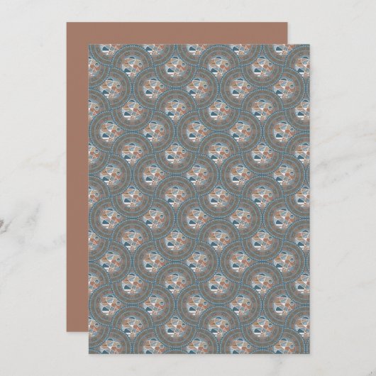 Printable Abstrakt Accent Mandala Ogee Scallops Einladung (Vorne/Hinten)