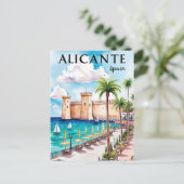 Printable Alicante Spanien Reisen Postkarte (Stehend Vorderseite)