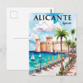 Printable Alicante Spanien Reisen Postkarte (Vorne/Hinten)