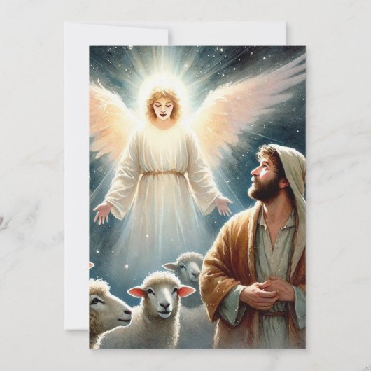 Printable Angel & Shepherds Krippe Einladung (Rückseite)