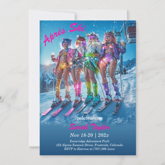 Printable Après Ski Bachelorette Vorlage (Vorderseite)