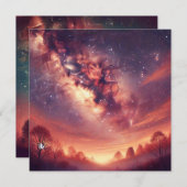 Printable Autumn Galaxy Milky Way Scrapbook Einladung (Vorne/Hinten)