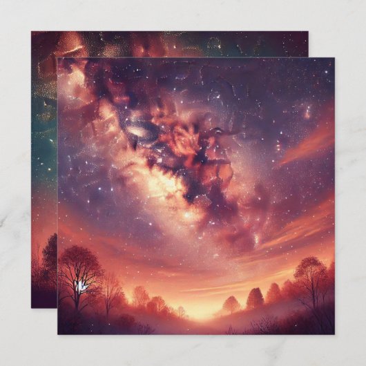 Printable Autumn Galaxy Milky Way Scrapbook Einladung (Vorne/Hinten)
