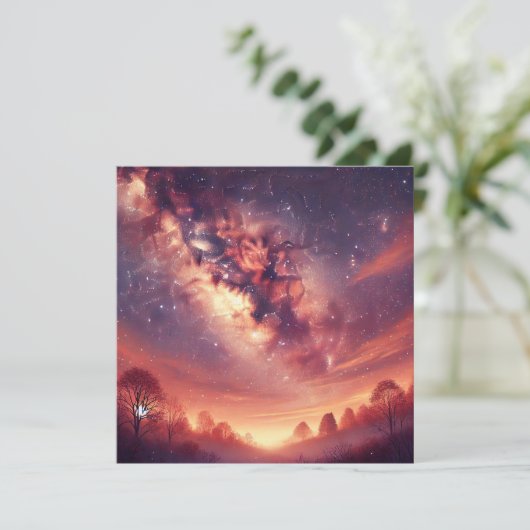 Printable Autumn Galaxy Milky Way Scrapbook Einladung (Stehend Vorderseite)