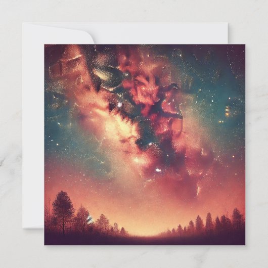 Printable Autumn Galaxy Milky Way Scrapbook Einladung (Rückseite)