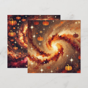 Printable Autumn Galaxy Pumpkin Gewürz Scrapbook Einladung