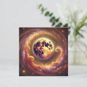 Printable Autumnal Galaxy Harvest Moon Scrapbook Einladung (Stehend Vorderseite)