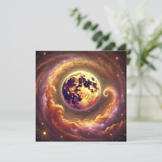 Printable Autumnal Galaxy Harvest Moon Scrapbook Einladung (Stehend Vorderseite)