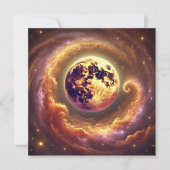 Printable Autumnal Galaxy Harvest Moon Scrapbook Einladung (Vorderseite)