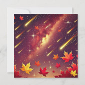 Printable Autumnal Galaxy Meteor Showbook Einladung (Rückseite)