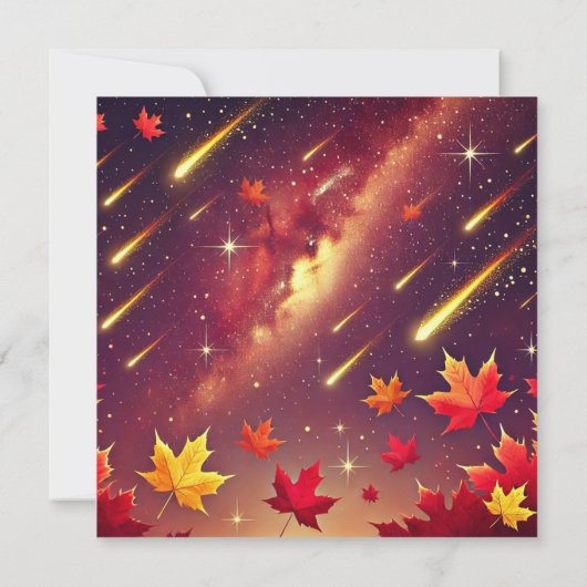 Printable Autumnal Galaxy Meteor Showbook Einladung (Rückseite)