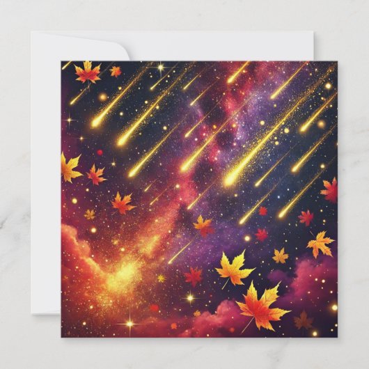 Printable Autumnal Galaxy Meteor Showbook Einladung (Vorderseite)