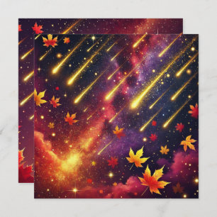 Printable Autumnal Galaxy Meteor Showbook Einladung