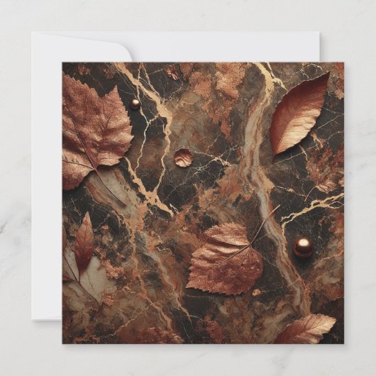Printable Autumnal Marble Earthy Brown Scrapbook Einladung (Vorderseite)