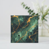 Printable Autumnal Marble Green Forest Scrapbook Einladung (Stehend Vorderseite)