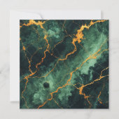 Printable Autumnal Marble Green Forest Scrapbook Einladung (Vorderseite)