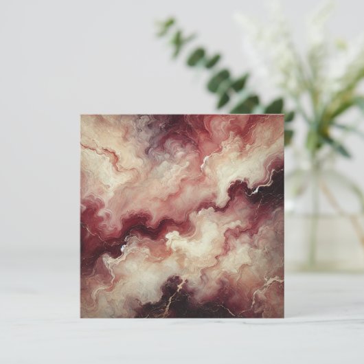 Printable Autumnal Marble Harvest Wine Scrapbook Einladung (Stehend Vorderseite)