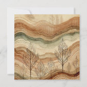 Printable Autumnal Watercolor Wood Grain Scrapbook Einladung (Rückseite)