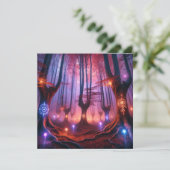 Printable Autumnal Whimsigoth Forest Scrapbook Einladung (Stehend Vorderseite)