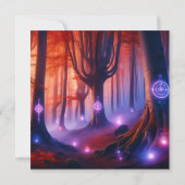 Printable Autumnal Whimsigoth Forest Scrapbook Einladung (Rückseite)