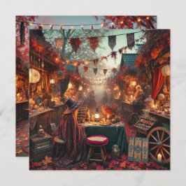 Printable Autumnal Whimsigoth Market Scrapbook Einladung