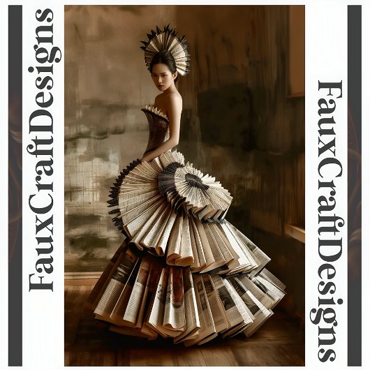Printable Avant Garde Paper Dress Outfit 119 Poster