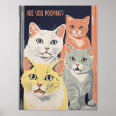 Printable Bathroom Wall Art Cat Art Toilet Poster  (Vorne)