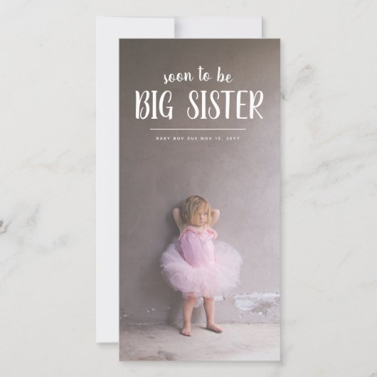 Printable Big Sister Pregnancy Foto Ankündigungen (Vorderseite)