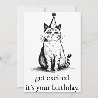 Printable Birthday Card, Funny Cat Birthday Feiertagskarte