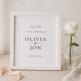 Printable Black and White Wedding Welcome Sign Poster