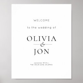 Printable Black and White Wedding Welcome Sign Poster