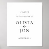 Printable Black and White Wedding Welcome Sign Poster (Vorne)