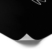 Printable Black Modern Wedding Willkommenszeichen Poster (Ecke)