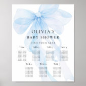 Printable Blue Bow Baby Shower Seating Chart Poster (Vorne)