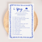 Printable Blue I Spy Wedding Foto Hunt Game Programm