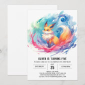 Printable Bohemisch Fox Birthday Einladung (Vorne/Hinten)