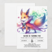Printable Bohemisch Fox Birthday Einladung (Vorne/Hinten)