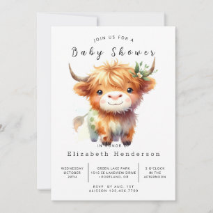 Printable Bohemisch Happy Cow Baby Dusche Einladung