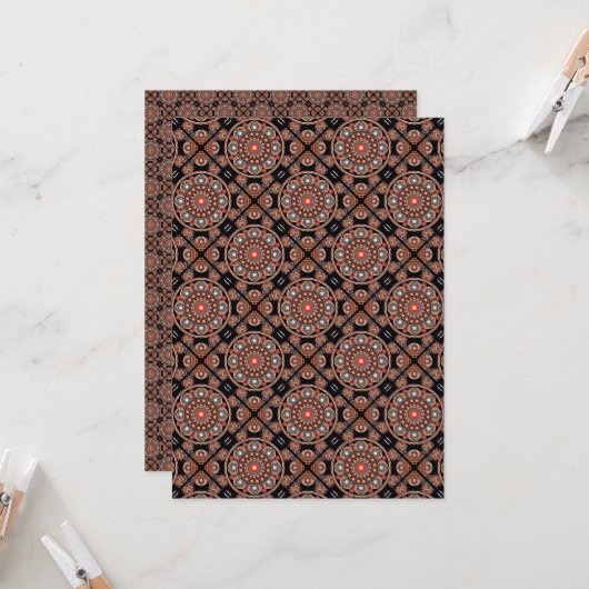 Printable Bohemisch Mandala Tiled Scrapbook Paper Einladung (Vorderseite/Rückseite Beispiel)