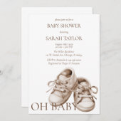 Printable Boho Hinterns Baby Showvorlage Einladung (Vorne/Hinten)