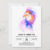 Printable Boho Lion Birthday Einladung (Vorderseite)