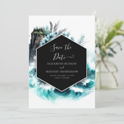 Printable Boho Nautical Wedding Save The Date (Stehend Vorderseite)