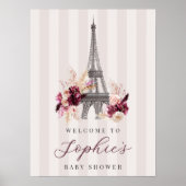 Printable Bonjour Bébé Baby Dusche Begrüßungszeich Poster (Vorne)