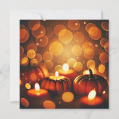 Printable Candle Lit Pumpkins Bokeh Scrapbook Einladung (Rückseite)
