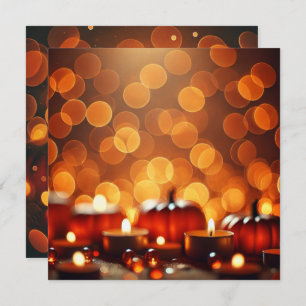 Printable Candle Lit Pumpkins Bokeh Scrapbook Einladung