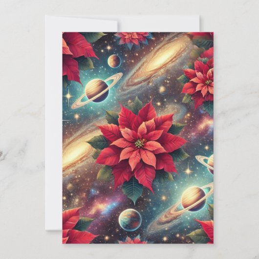 Printable Celestial Poinsettia Pattern Scrapbook Einladung (Vorderseite)