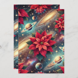 Printable Celestial Poinsettia Pattern Scrapbook Einladung