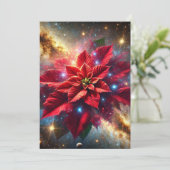 Printable Celestie Poinsettia Floral Scrapbooking Einladung (Stehend Vorderseite)